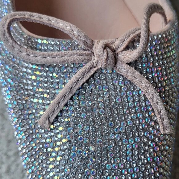 Matisse Roxy Rhinestone Ballet Flats With Bow Detail Square Toe Size 7 - Picture 4 of 8